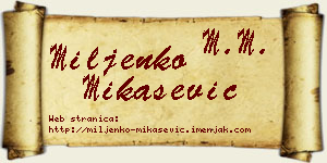 Miljenko Mikašević vizit kartica